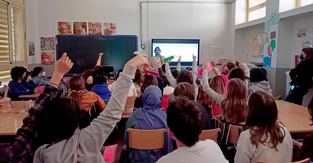 Taller interactivo impartido en un centro escolar